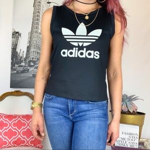 Adidas Trefoil Black & White Logo Top